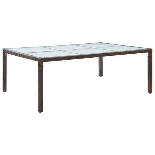 vidaXL Ulkoruokapöytä ruskea 200x150x74 cm polyrottinki