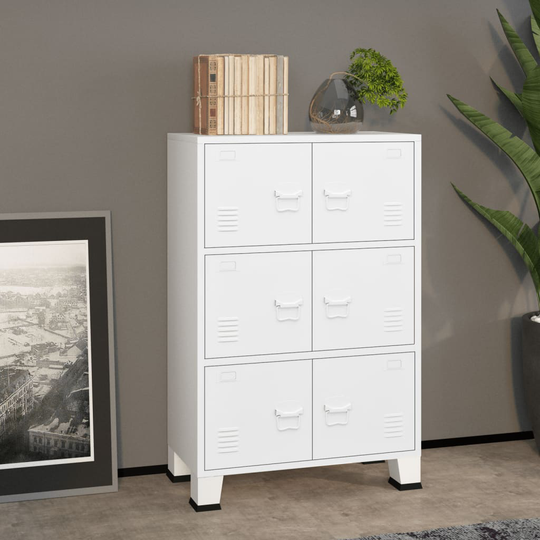 vidaXL Teollinen arkistokaappi valkoinen 75x40x115 cm metalli