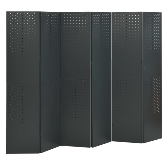 vidaXL 6-Paneelinen tilanjakaja 240x180 cm antrasiitti teräs