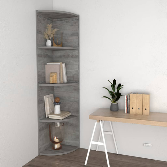 vidaXL Lattiakulmahylly betoninharmaa 40x41,5x180 cm lastulevy