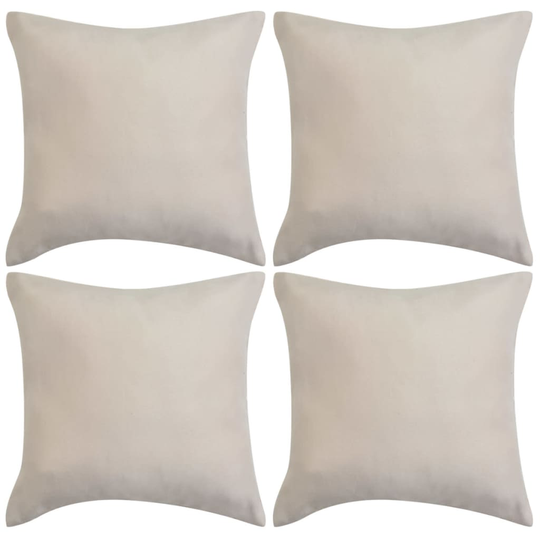 vidaXL Tyynynpäällinen 4 kpl Keinomokka 40x40 cm Beige