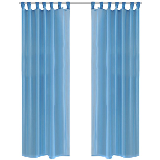 vidaXL Turkoosit Sheer Verhot 140 x 175 cm 2 kpl