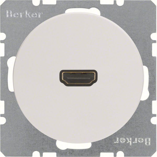 Hager 3315432089 HDMI-pistorasia R.1/R.3, 90° Valkoinen