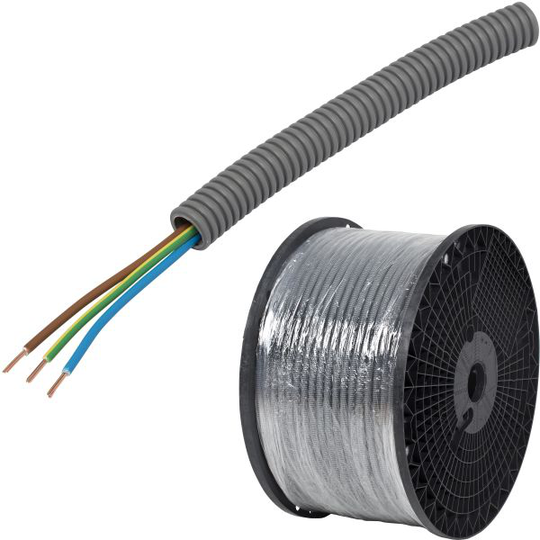 Pipelife FQ PowerFlex Kaapeli esireititetty, lämpötilaluokka II 250 m, 3G1,5 mm², ulko-Ø16 mm