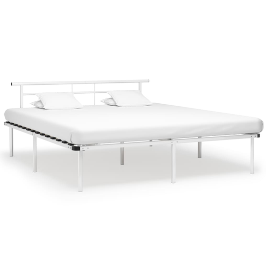 vidaXL Sängynrunko valkoinen metalli 200x200 cm