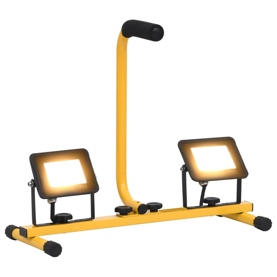 vidaXL LED-valonheitin kahvalla 2x20 W lämmin valkoinen