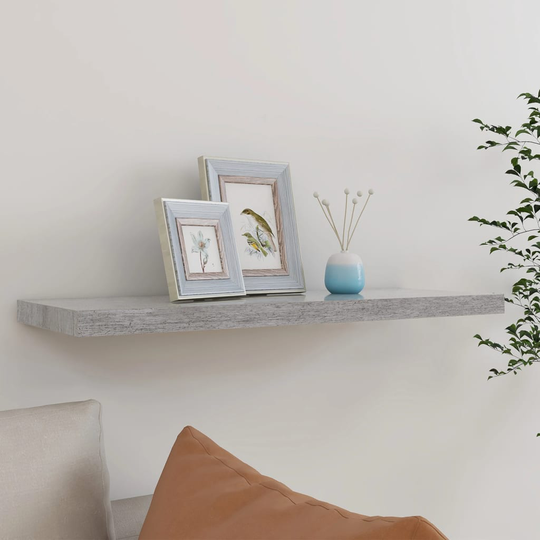 vidaXL Kelluva seinähylly betoninharmaa 80x23,5x3,8 cm MDF