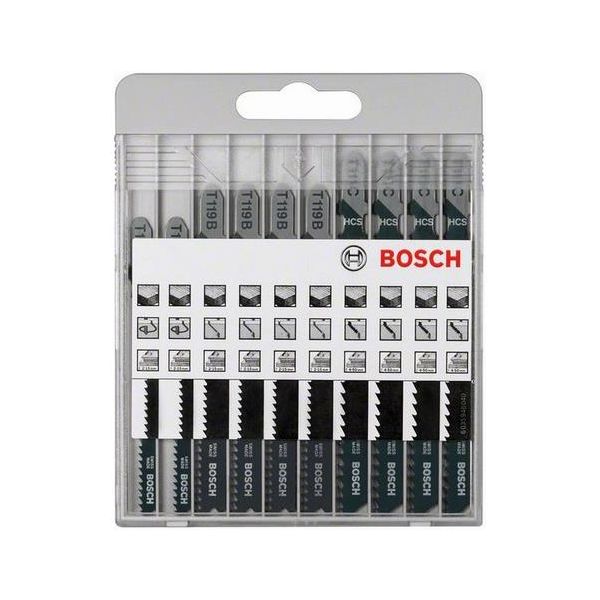 Bosch 2607010629 Basic for Wood Pistosahanteräsarja 10 osaa