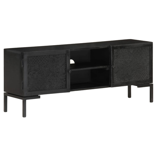 vidaXL TV-taso musta 115x30x46 cm täysi mangopuu