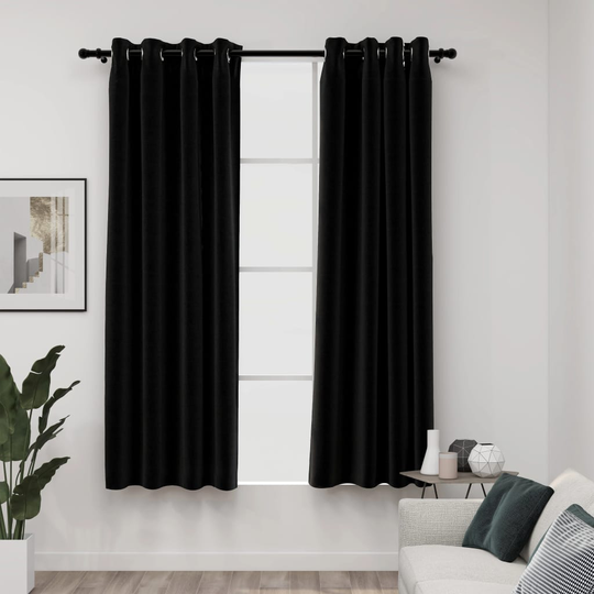 vidaXL Pellavamaiset pimennysverhot 2 kpl antrasiitti 140x175 cm