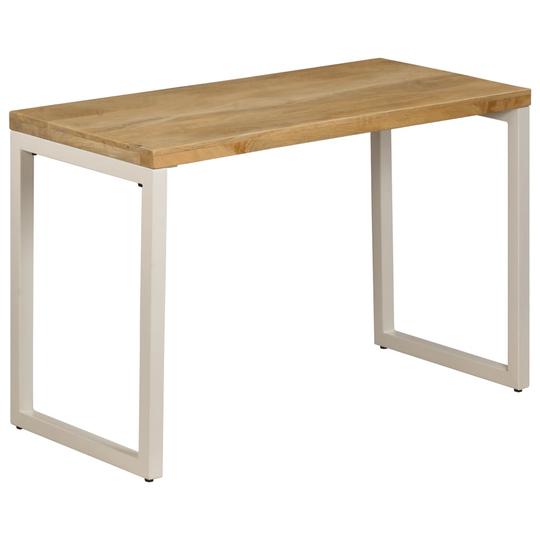 vidaXL Ruokapöytä 115x55x76 cm täysi mangopuu ja teräs