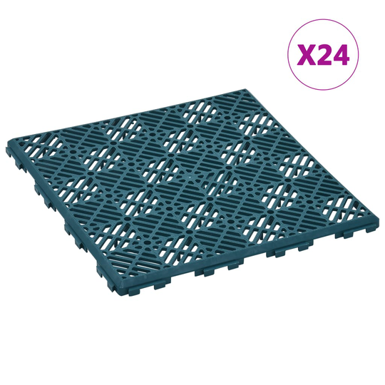 vidaXL Puutarhalaatat 24 kpl vihreä 29x29 cm muovi