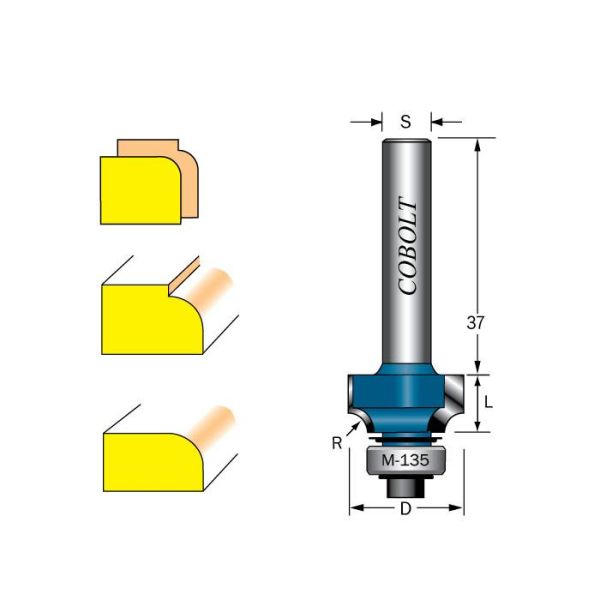 Cobolt 217-050 Pyöristysjyrsin R=5 D=23 L=10