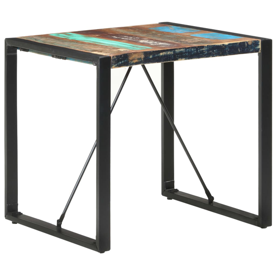 vidaXL Ruokapöytä 80x80x75 cm kierrätetty täyspuu