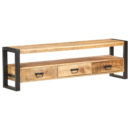 vidaXL TV-taso 150x30x45 cm täysi karkea mangopuu