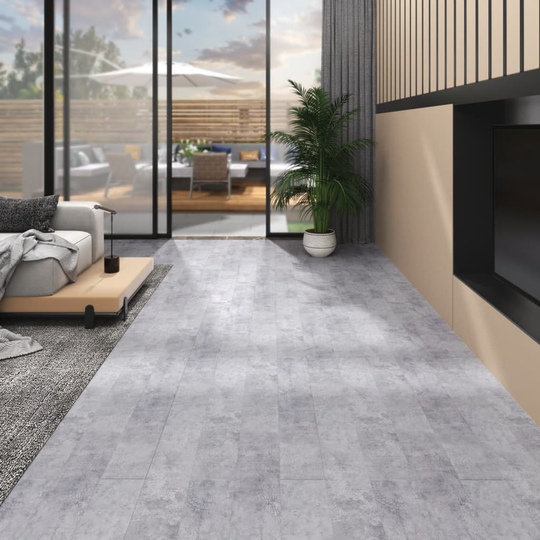 vidaXL PVC-lattialankut 4,46 m² 3 mm itseliimautuva sementinharmaa