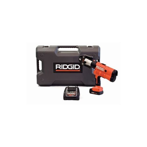 Ridgid RP 340-B Puristustyökalu akku, laturi, laukku + V 15-22-28 mm