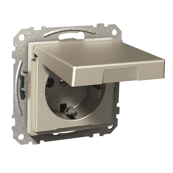 Schneider Electric WDE004177 Seinäpistorasia 1-osainen, maadoitettu, kansi Metalli