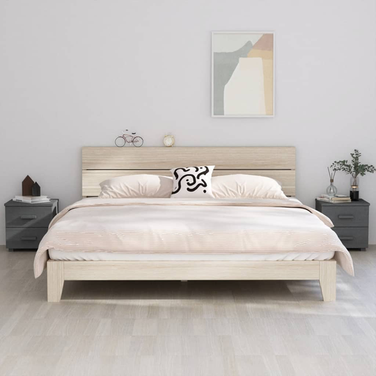 vidaXL Yöpöydät 2 kpl tummanharmaa 40x35x44,5 cm täysi mänty