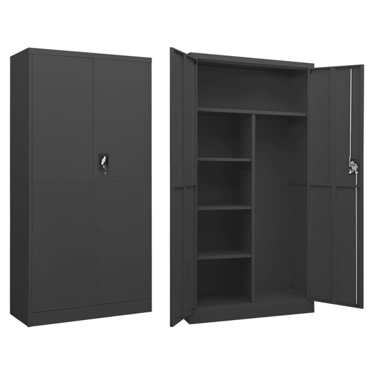 vidaXL Pukukaappi antrasiitti 90x40x180 cm teräs