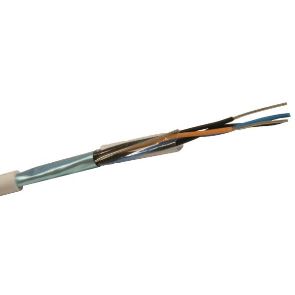 Nexans PTS-HF Telekaapeli 1x4x0.6 mm, valkoinen 1 m, katkaistu