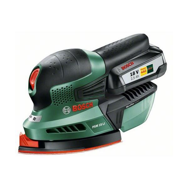 Bosch DIY PSM 18 LI Multihiomakone 2,5 Ah akulla ja laturilla