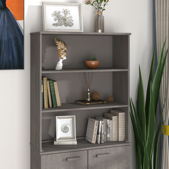 vidaXL Ylähyllykkö senkille vaaleanharmaa 85x35x100 cm täysi mänty