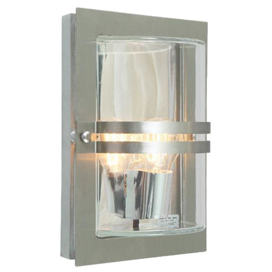 Norlys Basel 660 Seinävalaisin E27, 75W, IP54, kirkas Alumiini