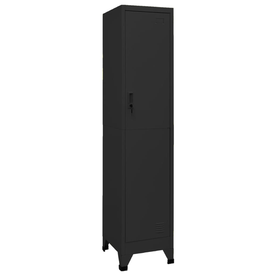 vidaXL Pukukaappi musta 38x45x180 cm teräs