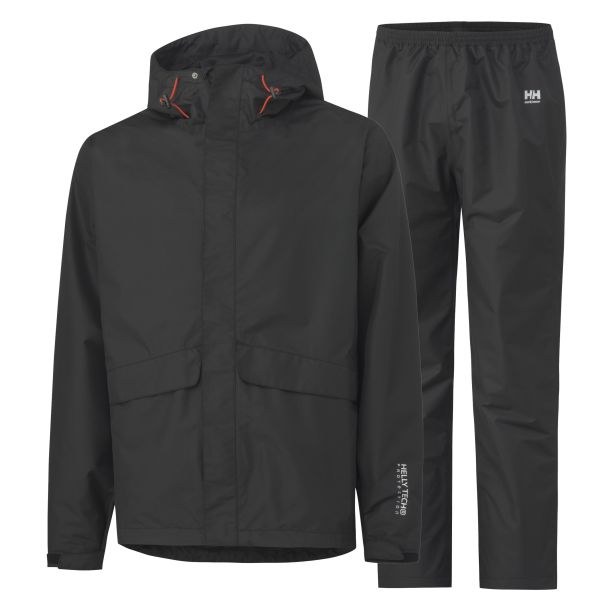 Helly Hansen Workwear Waterloo Sadeasu musta, tuulen- ja vedenpitävä XS