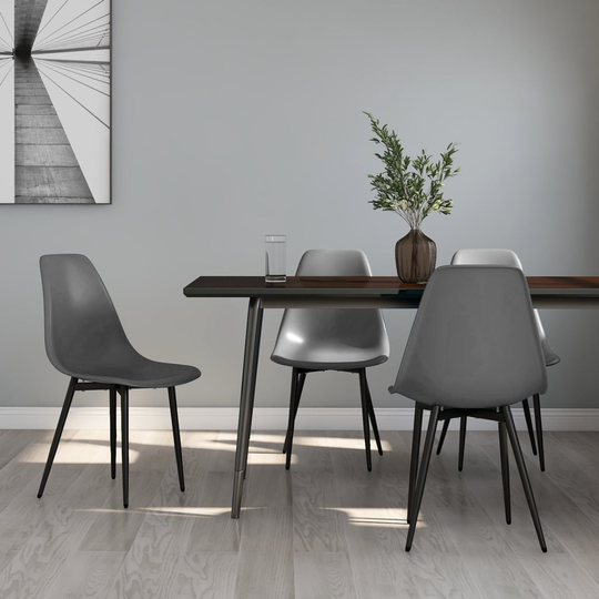 vidaXL Ruokatuolit 4 kpl harmaa PP