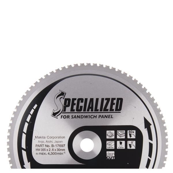 Makita B-17697 Sahanterä 80T, 355x30mm