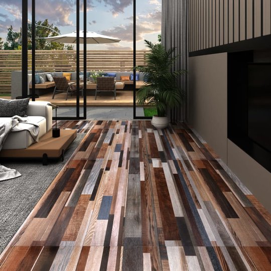 vidaXL Itsekiinnittyvät PVC-lattialankut 2,51 m² 2 mm monivärinen