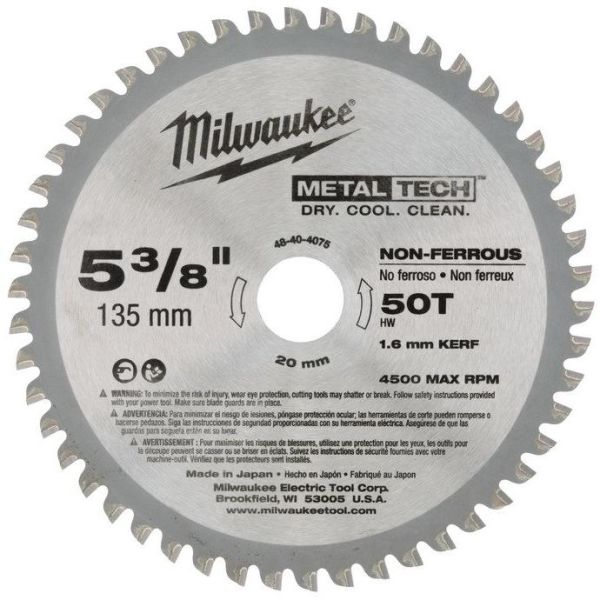 Milwaukee 48404075 Sahanterä 135x20mm, 50T
