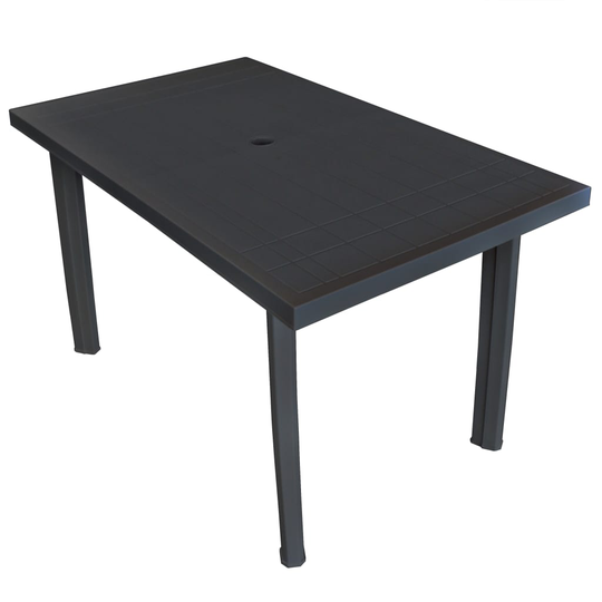 vidaXL Puutarhapöytä antrasiitti 126x76x72 cm muovi