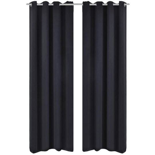 vidaXL Mustat Pimennysverhot Metallirenkailla 2 kpl 135 x 245 cm