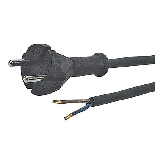 Z 2404579 Kaapeliteline suora, musta H05RN, F 2X1,0, 5 metriä