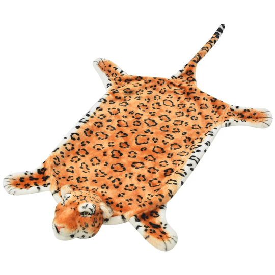 vidaXL Leopardimatto plyysi 139 cm Ruskea