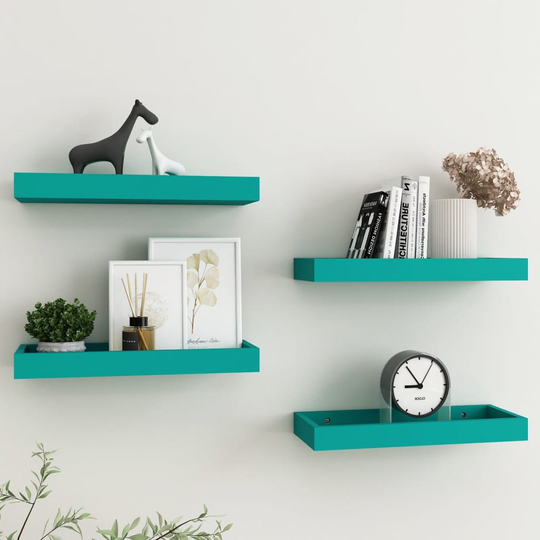 vidaXL Loggia seinähyllyt 4 kpl sininen 40x15x4 cm MDF