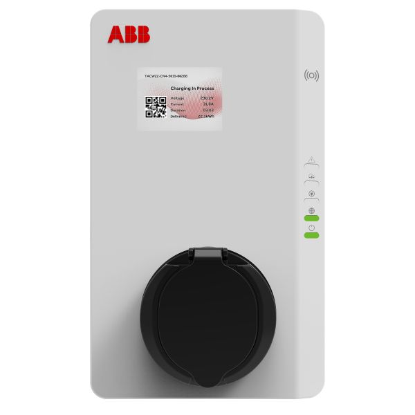 ABB 6AGC081281 Latausasema latauspistokkeella, 22 kW, RFID, 4G, MID
