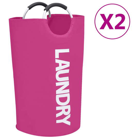 vidaXL Pyykkikori 2 kpl pinkki