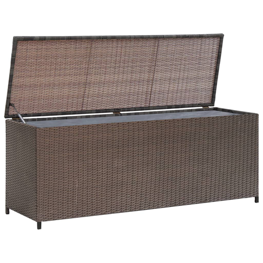 vidaXL Puutarhan säilytyslaatikko ruskea 120 x 50 x 60 cm polyrottinki