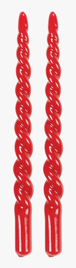 Twisted gloss kruunukynttilä punainen