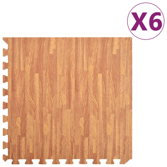 vidaXL Lattiamatot 6 kpl 2,16 ㎡ EVA-vaahto puukuviot