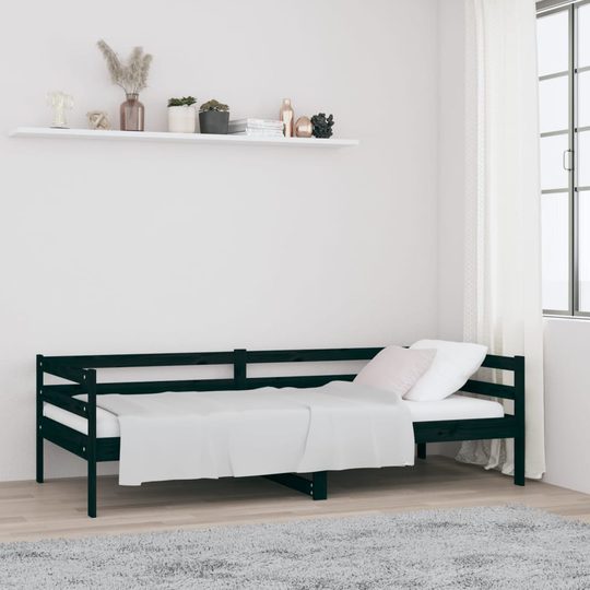 vidaXL Sohvasänky musta 90x190 cm täysi mänty