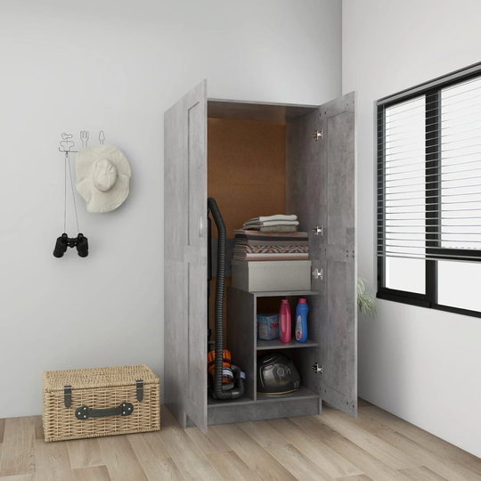 vidaXL Vaatekaappi betoninharmaa 82,5x51,5x180 cm lastulevy