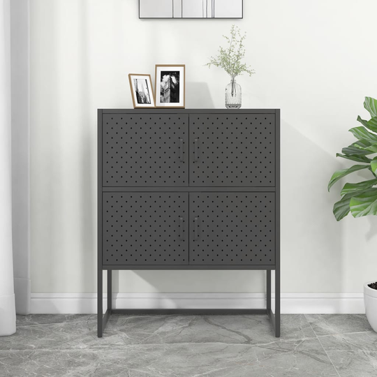 vidaXL Kaappi antrasiitti 80x35x100 cm teräs