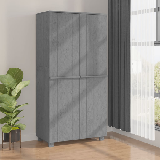 vidaXL Vaatekaappi tummanharmaa 89x50x180 cm täysi mänty