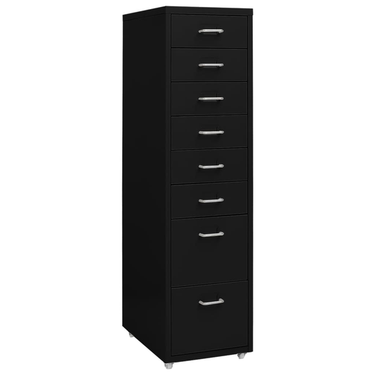 vidaXL Arkistokaappi siirrettävä musta 28x41x109 cm metalli