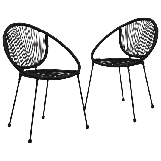 vidaXL Puutarhatuolit 2 kpl PVC-rottinki musta